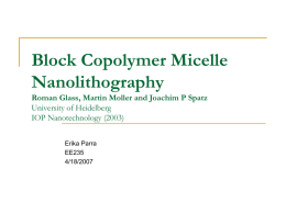 Block Copolymer Micelle Nanolithography Roman Glass, Martin