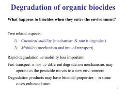 Degradation of Organic Biocides