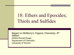 Chapter 18 - Ethers and Epoxides