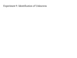 Identification of Unknowns - University of Missouri