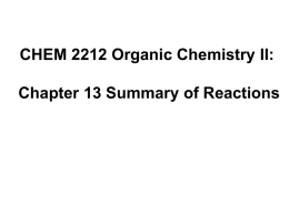 CHEM 2211 Organic Chemistry I: Chapter 7 Summary of Reactions