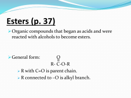 Unit 7B Esters and Amines PPT