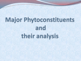 Major Phytoconstituents and their analysis