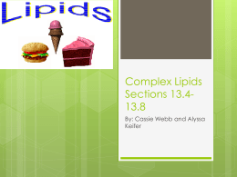 Complex Lipids Sections 13.4-13.8