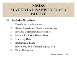 MSDS Material Safety Data Sheet - CHS Science Department Mrs