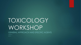 TOXICOLOGY WORKSHOP