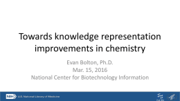 Towards knowledge representation improvements in chemistry
