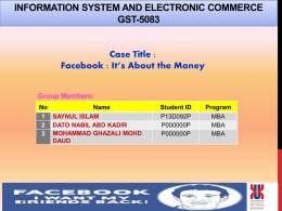 Face Book- It`s About the Money