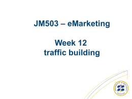 Topic 12 - Traffic Building