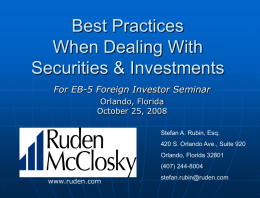 Best Practices When Dealing with Securities & Investments