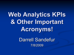 Web Analytics KPIs & Other Important Acronyms/Initials