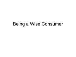 Being a Wise Consumer - Columbia Community Unit School