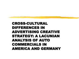 CROSS-CULTURAL DIFFERENCES IN ADVERTISING CREATIVE