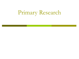 Primary Research - University of Florida College of