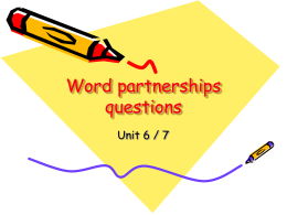 Word partnerships questions