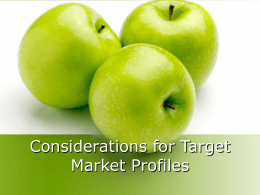 Considerations for Target Market Profiles