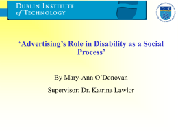 `Advertising Ideology and the Scoial Process of Disability`
