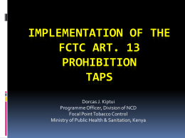 Implementation of the Prohibition on Tobacco Advertising