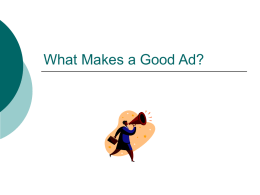 3 - What Makes a Good Ad