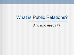 What is Public Relations?