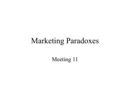 Marketing Paradoxes