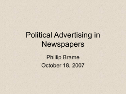 Political Advertising in Newspapers