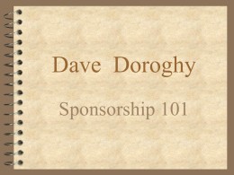 Just What is a Sponsorship Anyway ?