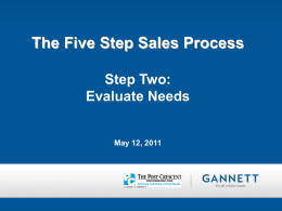 Evaluate Needs sales rep training