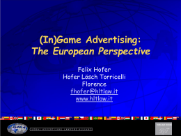 In(Game) Advertising: The European Perspective