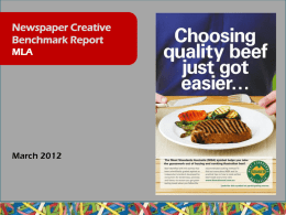 March 2012 Creative Benchmarking - MLA