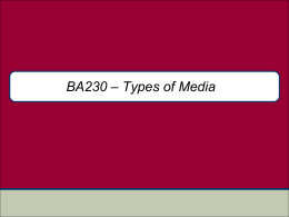 BA230 week6 Types of Media