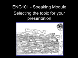 Narrowing A Presentation Topic