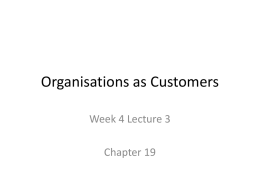 Organisations as Customers