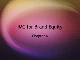 IMC for Brand Equity