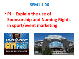 SEM1 1.06 Sponsorship and Naming Rights