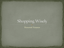 Shopping Wisely