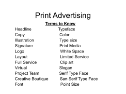 Print Advertising, Ch #20