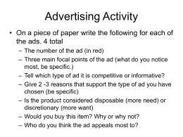 Advertising Activity