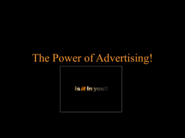 The Power of Advertising!