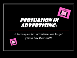 Persuasion in Advertising: