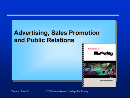 Advertising, Sales Promotion, and Public Relations