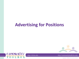 Advertising for Positions