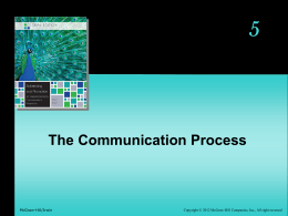 5 The Communication Process - McGraw Hill Higher Education