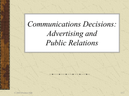 Chapter 13 Communications Decisions: Advertising and Public