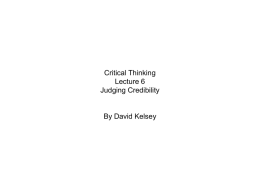 CritReason-6-Judging.. - David Kelsey`s Philosophy Home Page