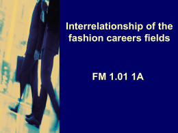 FM 1.01-1A Interrelationship of the fashion careers fields