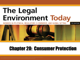 Chapter 20: Consumer Protection