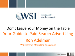 Paid Search (PPC) Advertising Webinar Slides