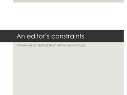 Editor`s constraints