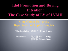 Idol Promotion and Buying Intention(1)x